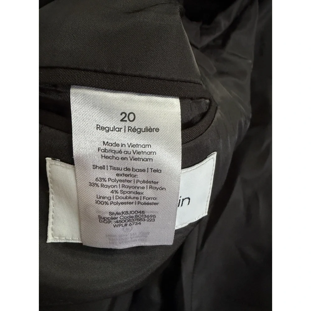 Calvin Klein Boys 20R Black Suit Jacket Blazer New With Tags Formal Classic